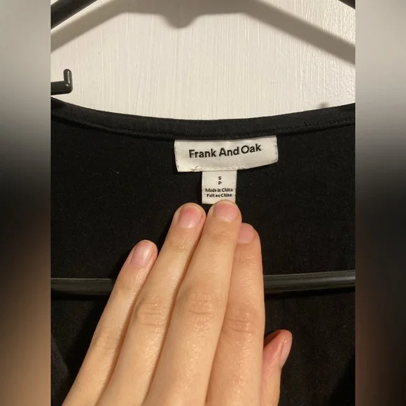 Frank and Oak Black Wrap Top - Picture 2 of 5